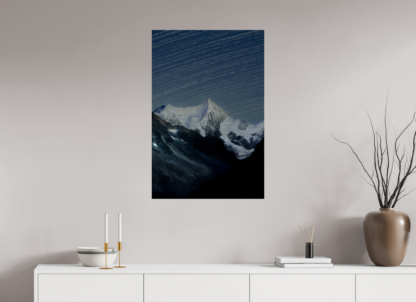 60 x 90 cm, Impression fine art, sans cadre, sans marge Filé d'étoiles sur l'Obergabelhorn, 2025