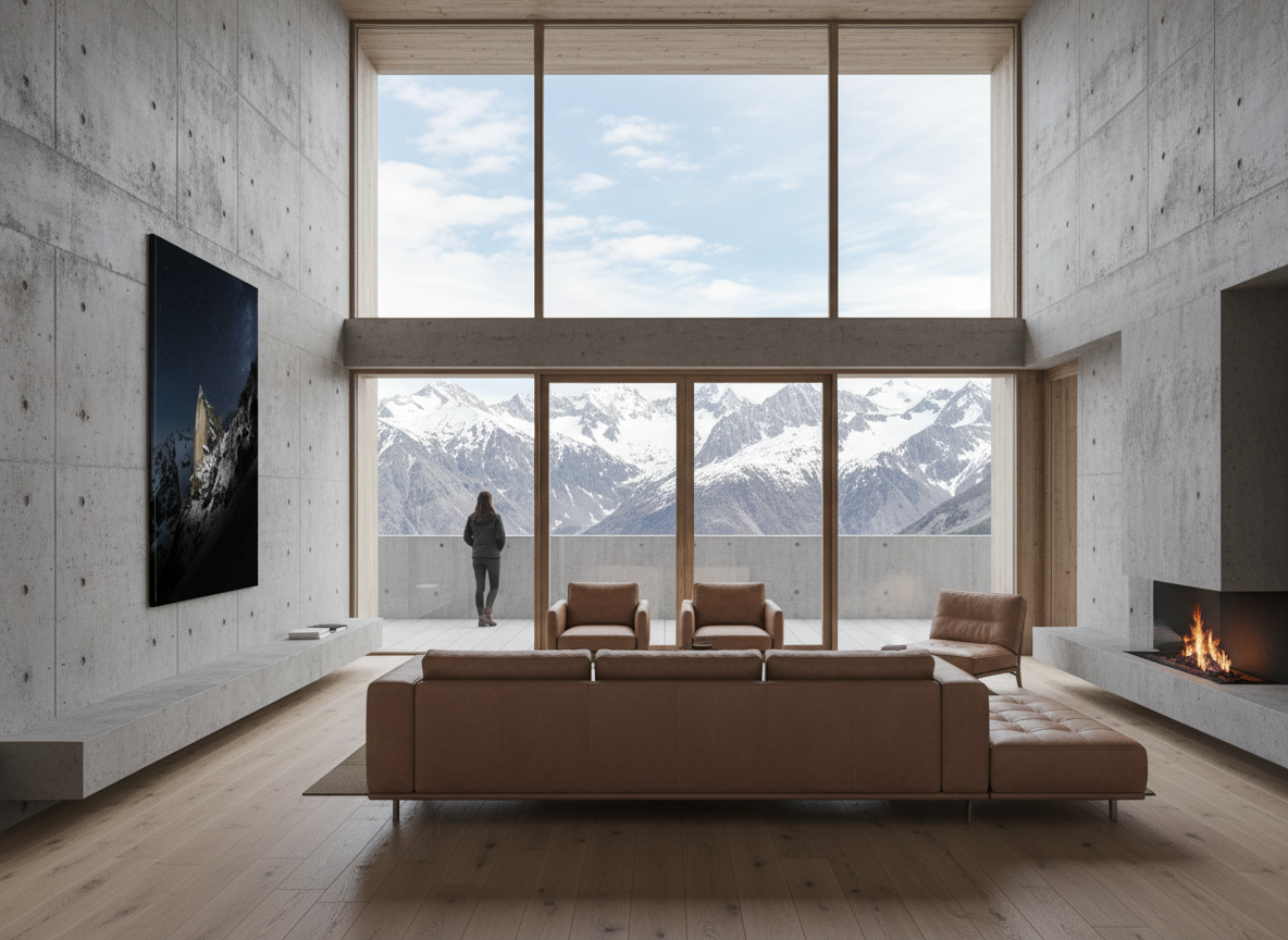 100 x 150 cm, verre acrylique 2mm sur cadre aluminum black 25 mm Voie lactée sur le Massif du Portalet, 2025