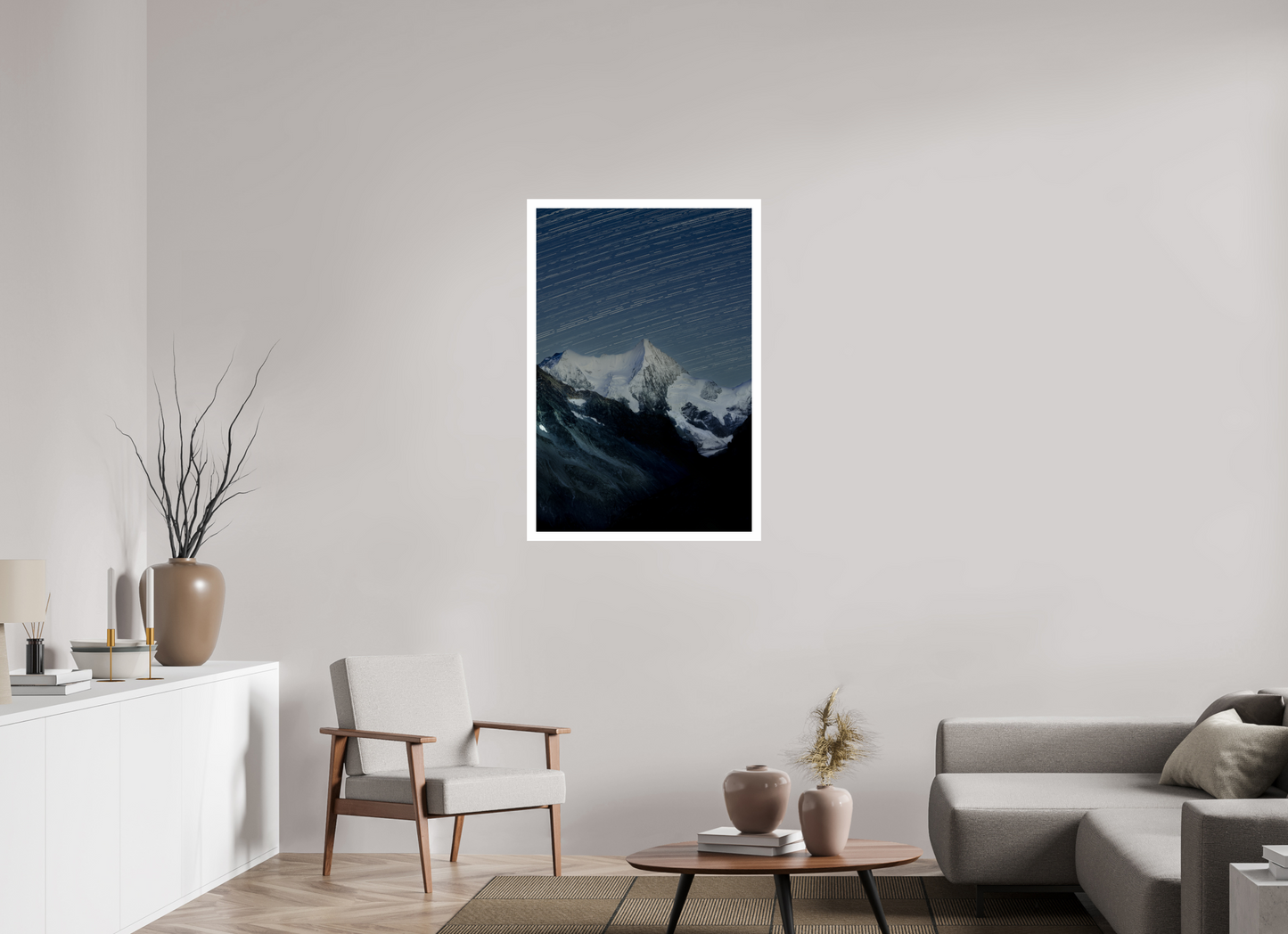70 x 105 cm, Impression fine art, sans cadre, avec marge 3 cm Filé d'étoiles sur l'Obergabelhorn, 2025
