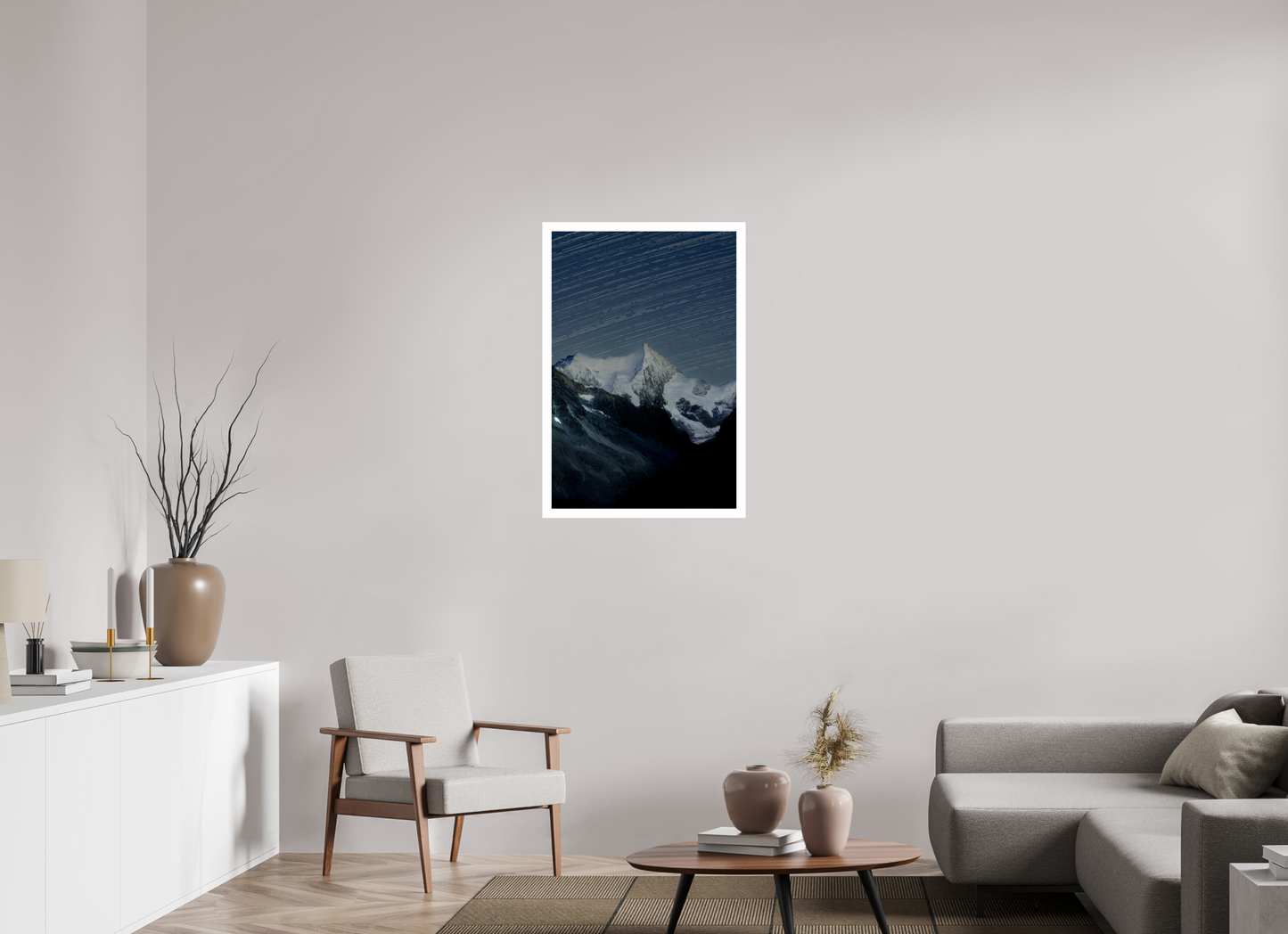 60 x 90 cm, Impression fine art, sans cadre, avec marge 3 cm Filé d'étoiles sur l'Obergabelhorn, 2025
