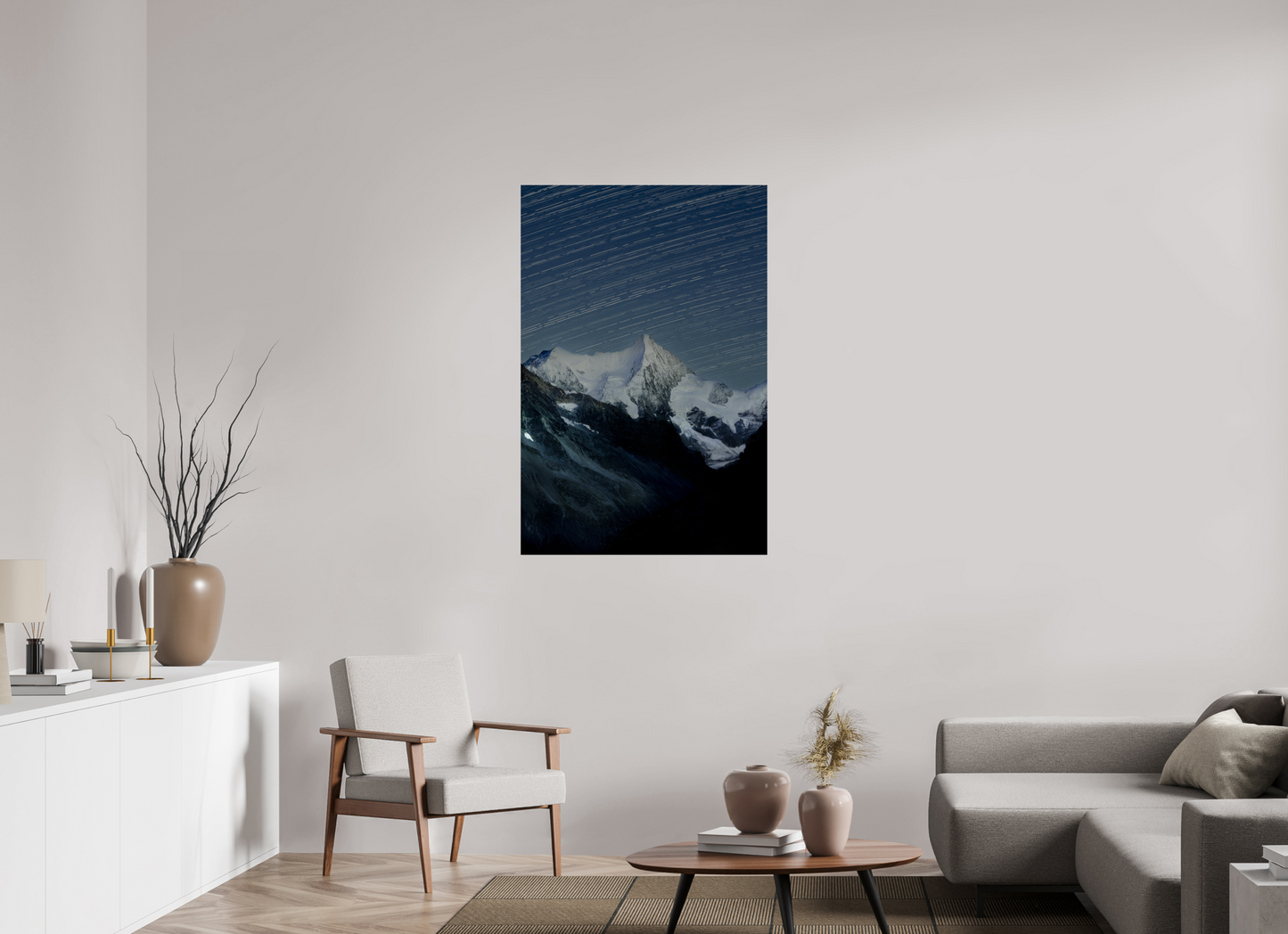 80 x 120 cm, Impression fine art, sans cadre, sans marge Filé d'étoiles sur l'Obergabelhorn, 2025