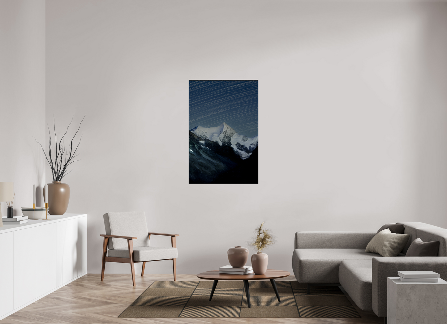 80 x 120 cm, Impression Fine art sur Alu Dibond Filé d'étoiles sur l'Obergabelhorn, 2025